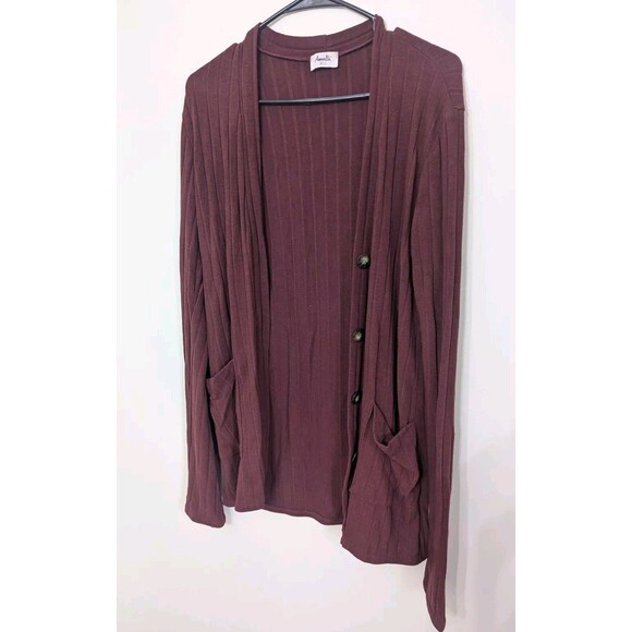 Amalli Talli Sweaters - Amalli Talli Burgundy Button Detail Cardigan size Medium Tall